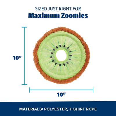 Show full view: BARK Kiweeeee! Squeaky Stuffing-Free Flying Disc Dog Toy, Multicolor slide 2 of 9