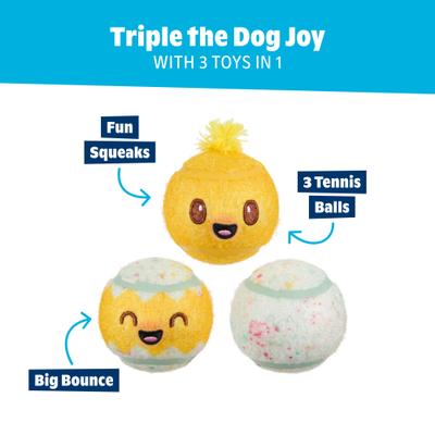 Show full view: BARK Play Hatch Tough Squeaky Ball Dog Toy, Multicolor, Medium slide 4 of 9