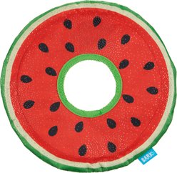 BARK Slobbermelon Fetch Squeaky Stuffing-Free Flying Disc Dog Toy, Multicolor