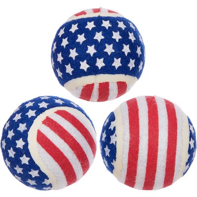 BARK BARK Fetch of July Squeaky Ball Dog Toy, Multicolor, Medium
