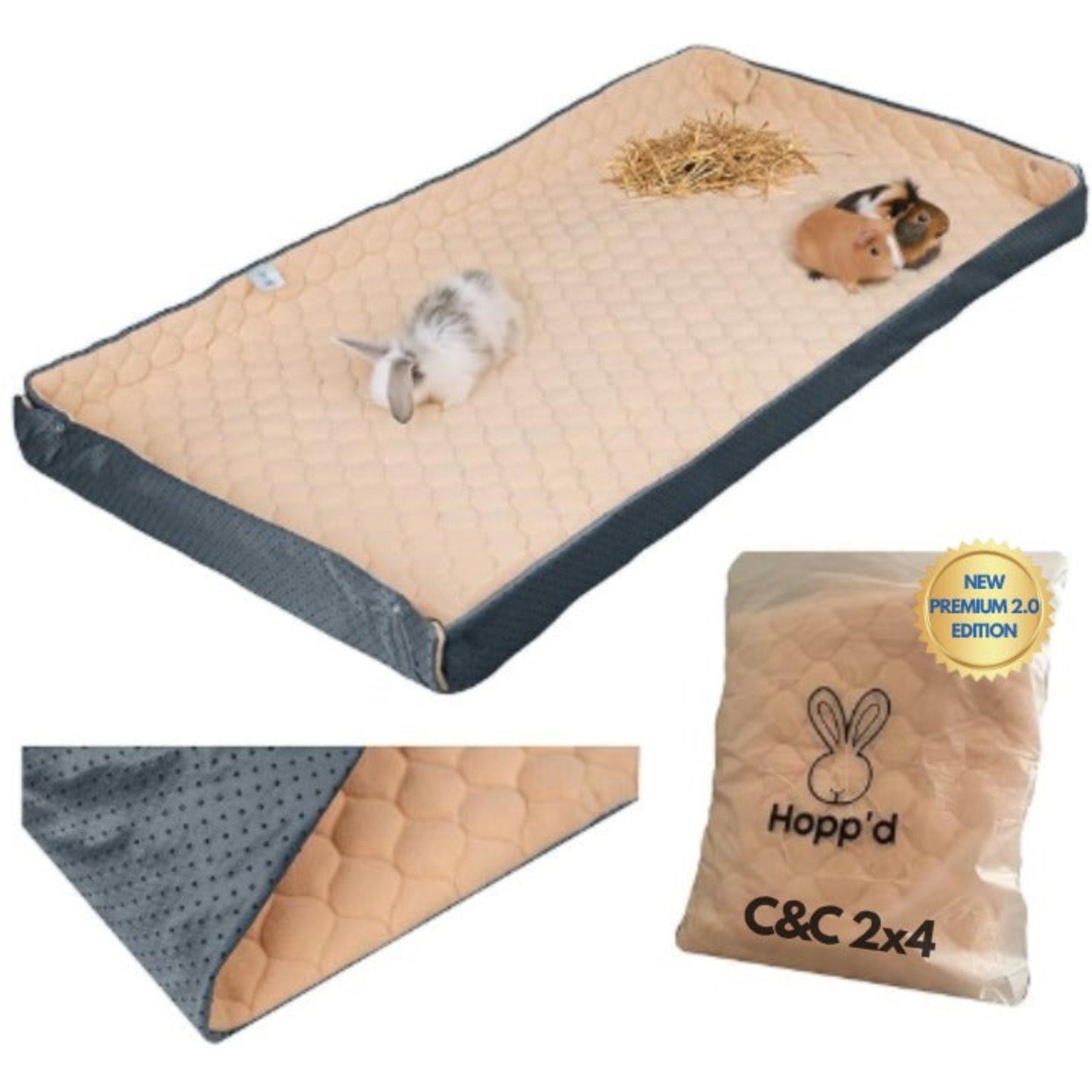 Hoppd HutchLiner 2.0 New Premium Edition Smallpet Bedding, Midnight Blue, C&C: 56 x 27-in