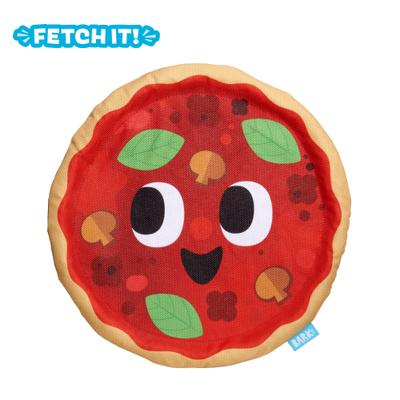 Show full view: BARK Signore Pizza Face Squeaky Stuffing-Free Flying Disc Dog Toy, Multicolor slide 9 of 9