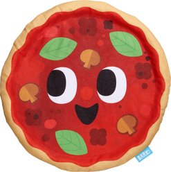 BARK Signore Pizza Face Squeaky Stuffing-Free Flying Disc Dog Toy, Multicolor