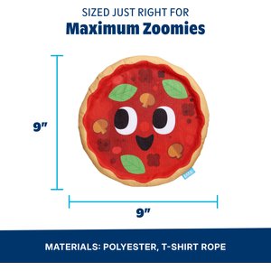 BARK Signore Pizza Face Stuffing-Free Flying Disc Dog Toy
