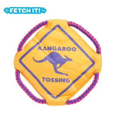 Show full view: BARK Kangaroo Tossing Tough Squeaky Flying Disc Dog Toy, Multicolor slide 9 of 9