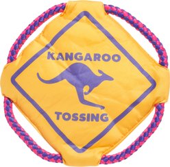 BARK Kangaroo Tossing Tough Squeaky Flying Disc Dog Toy, Multicolor