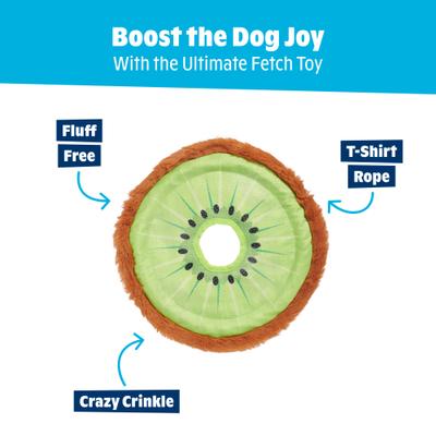 Show full view: BARK Kiweeeee! Squeaky Stuffing-Free Flying Disc Dog Toy, Multicolor slide 4 of 9