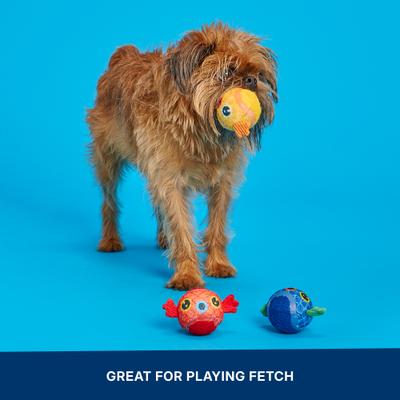 Show full view: BARK The Puppy Guppies Tough Squeaky Ball Dog Toy, Multicolor, Medium slide 6 of 9