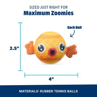 Show full view: BARK The Puppy Guppies Tough Squeaky Ball Dog Toy, Multicolor, Medium slide 2 of 9