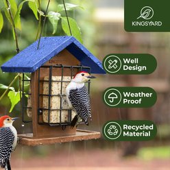 Kingsyard Recycled Plastic Bird Suet Feeder, Blue slide 2 of 6