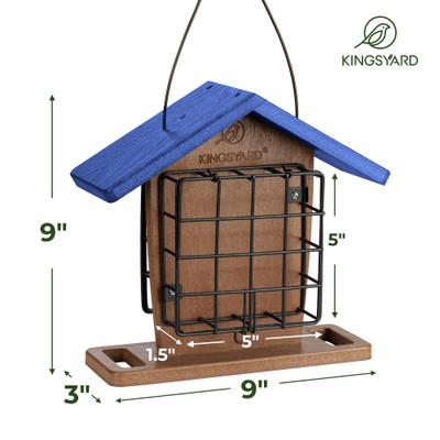 Show full view: Kingsyard Recycled Plastic Bird Suet Feeder, Blue slide 2 of 6