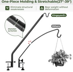 Kingsyard Adjustable Metal Deck Hanging Bird Feeders Railing Hooks, Black, 2 count slide 2 of 9