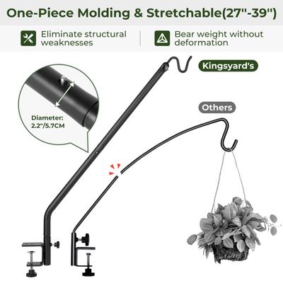 Show full view: Kingsyard Adjustable Metal Deck Hanging Bird Feeders Railing Hooks, Black, 2 count slide 8 of 10
