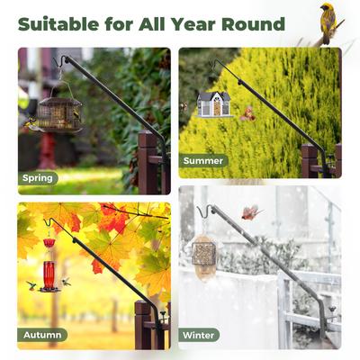 Show full view: Kingsyard Adjustable Metal Deck Hanging Bird Feeders Railing Hooks, Black, 2 count slide 7 of 10