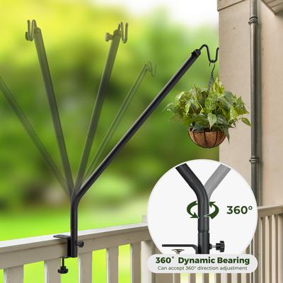 Show full view: Kingsyard Adjustable Metal Deck Hanging Bird Feeders Railing Hooks, Black, 2 count slide 5 of 10