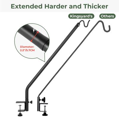 Show full view: Kingsyard Adjustable Metal Deck Hanging Bird Feeders Railing Hooks, Black, 2 count slide 3 of 10