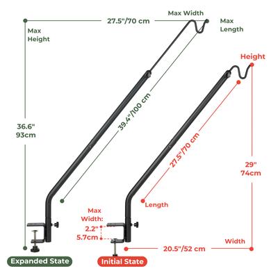 Show full view: Kingsyard Adjustable Metal Deck Hanging Bird Feeders Railing Hooks, Black, 2 count slide 2 of 10
