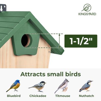 Show full view: Kingsyard Hanging Outdoor Wood Bird House, Green slide 6 of 7