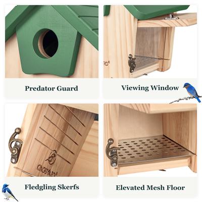 Show full view: Kingsyard Hanging Outdoor Wood Bird House, Green slide 3 of 7