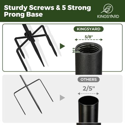 Show full view: Kingsyard Adjustable Shepherd Hooks Outdoor Heavy Duty Bird Feeder Pole, Black, 76-in, 1 count slide 8 of 9