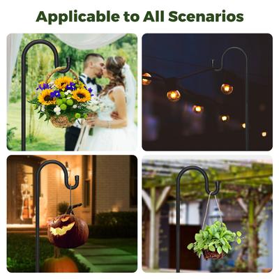 Show full view: Kingsyard Adjustable Shepherd Hooks Outdoor Heavy Duty Bird Feeder Pole, Black, 76-in, 1 count slide 6 of 9