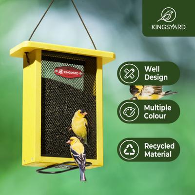 Show full view: Kingsyard Metal Mesh Nyjer/Thistle Outdoor Hanging Finch Bird Feeder, Yellow slide 6 of 7