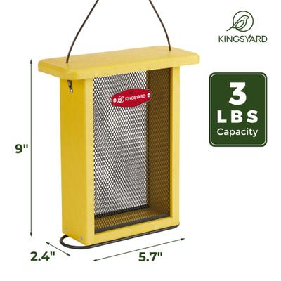 Show full view: Kingsyard Metal Mesh Nyjer/Thistle Outdoor Hanging Finch Bird Feeder, Yellow slide 2 of 7