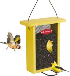 Kingsyard Metal Mesh Nyjer/Thistle Outdoor Hanging Finch Bird Feeder, Yellow