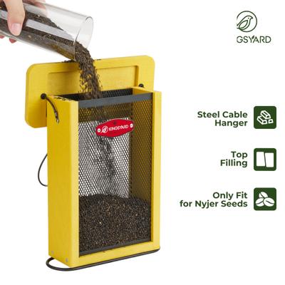 Show full view: Kingsyard Metal Mesh Nyjer/Thistle Outdoor Hanging Finch Bird Feeder, Yellow slide 5 of 7