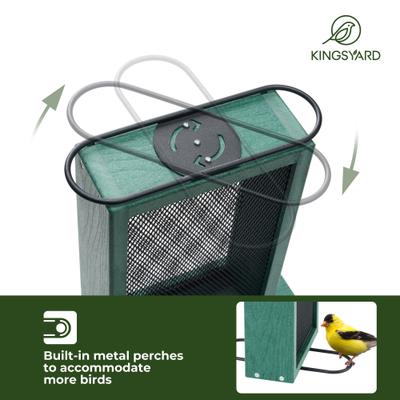 Show full view: Kingsyard Metal Mesh Nyjer/Thistle Outdoor Hanging Finch Bird Feeder, Green slide 3 of 7