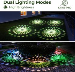 Kingsyard Solar Pathway Lights Outdoor Waterproof IP67 Bird LED Solar Lights, Warm White, 6 count slide 2 of 8