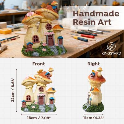 Show full view: Yarty Solar Garden Statue Lights Mushroom Bird Fairy House Figurine slide 2 of 9