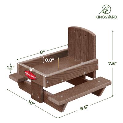 Show full view: Kingsyard Squirrel & Chipmunk Picnic Table Bird Tube Feeder with Corn Cob Holder, Brown slide 2 of 6