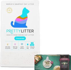 Fancy Feast Medleys Florentine Collection Pack Canned Food + PrettyLitter Cat Litter