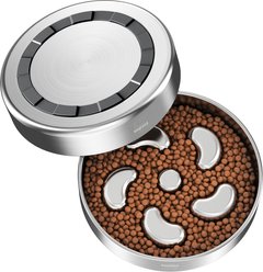 Feedoo Double-Wall Non-Skid Stainless Steel Slow Feeder Dog Bowl, Medium: 2-cup