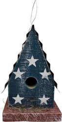 Home Bazaar Yorktown Barn American Stars Hanging Birdhouse with Metal Roof, Multicolor slide 2 of 8