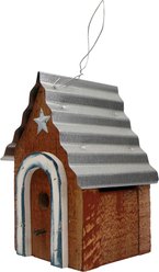 Home Bazaar Brandywine Hanging Birdhouse with Metal Roof, Red slide 2 of 8