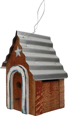 Show full view: Home Bazaar Brandywine Hanging Birdhouse with Metal Roof, Red slide 4 of 8