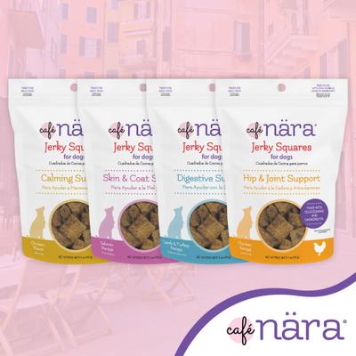 Show full view: Cafe Nara Jerky Squares Salmon Flavor Skin & Coat Support Dog Treats, 5-oz bag slide 9 of 9