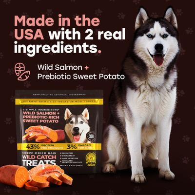 Show full view: Pup Choice Wild Catch Freeze-Dried Salmon & Sweet Potato for Training & Meal Topping Dog Treats, 5.5-oz bag, 300 count slide 3 of 9