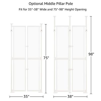 Show full view: Unipaws Extra Tall Transparent Plastic Dog & Cat Gate, White, 75-in slide 5 of 7