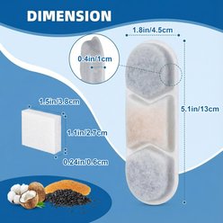 Casfuy ZT-12, ZT-15 & ZT-18 Dog Water Fountain Replacement Filters & Sponges, 6 count slide 2 of 6