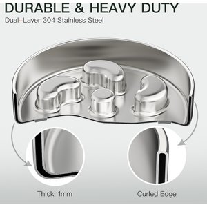 Feedoo Double-Wall Non-Skid Stainless Steel Slow Feeder Dog Bowl, Medium: 1.8-cup