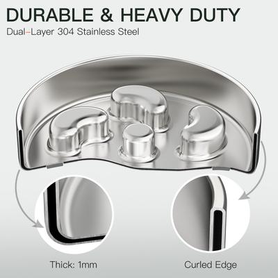 Show full view: Feedoo Double-Wall Non-Skid Stainless Steel Slow Feeder Dog Bowl, Medium: 2-cup slide 5 of 10