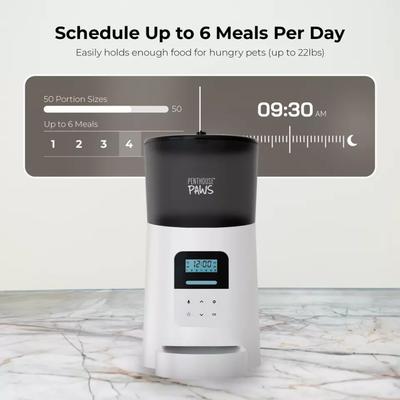 Show full view: Penthouse Paws Smart Automatic with LCD Panel Dog & Cat Feeder, 6-ltr, White slide 5 of 11