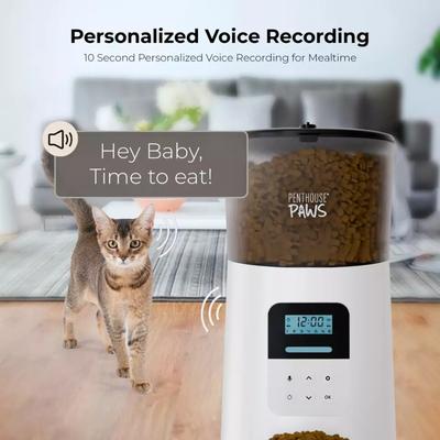 Show full view: Penthouse Paws Smart Automatic with LCD Panel Dog & Cat Feeder, 6-ltr, White slide 3 of 11