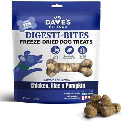 Dave's Pet Food Dave's Pet Food Chicken, Rice & Pumpkin High-Protein Freeze-Dried Dog Treats, 4-oz bag