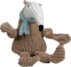 HuggleHounds Knottie Niblet Ant Eater Tough Squeaky Plush Dog Toy, Large