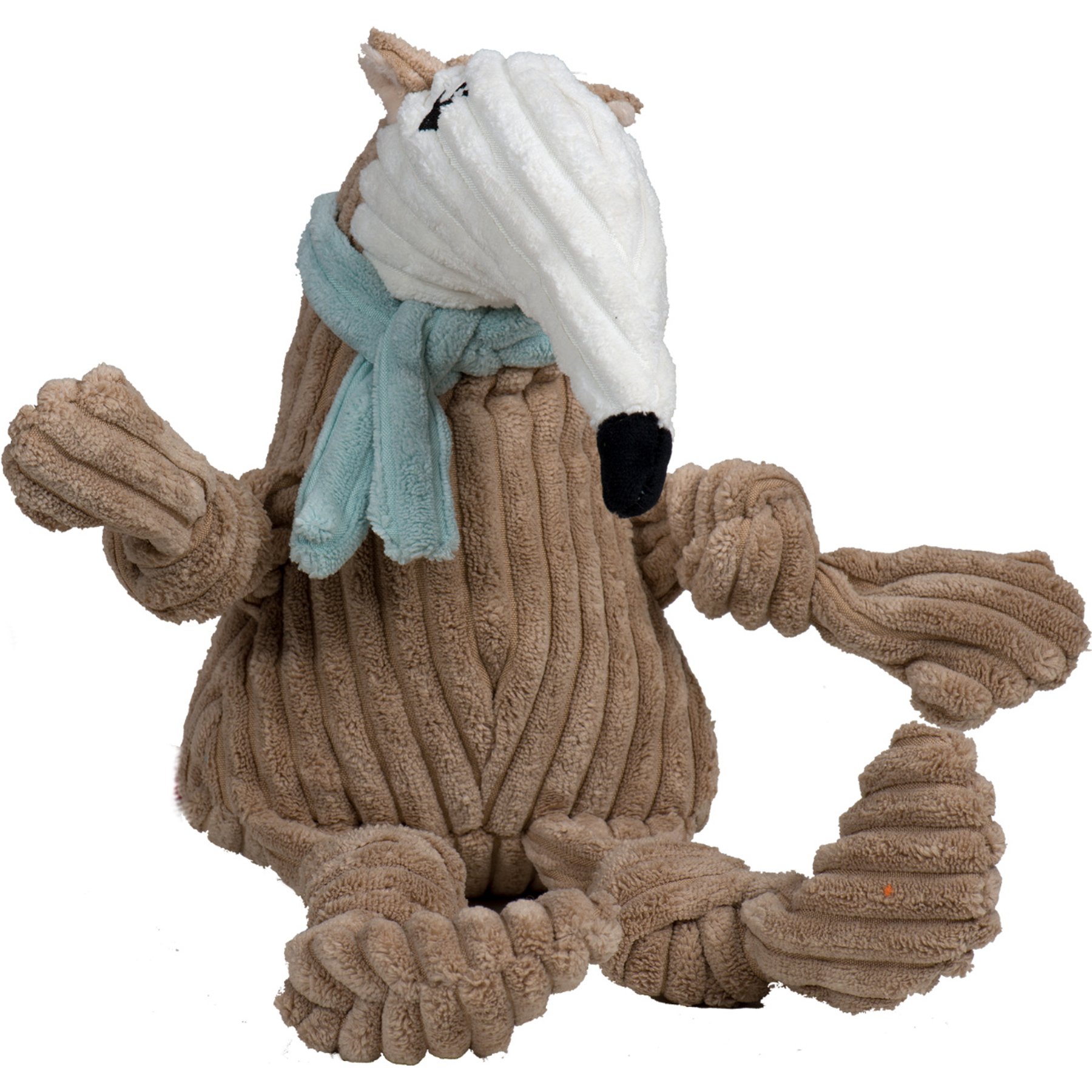 HuggleHounds Knottie Niblet Ant Eater Tough Squeaky Plush Dog Toy, Large