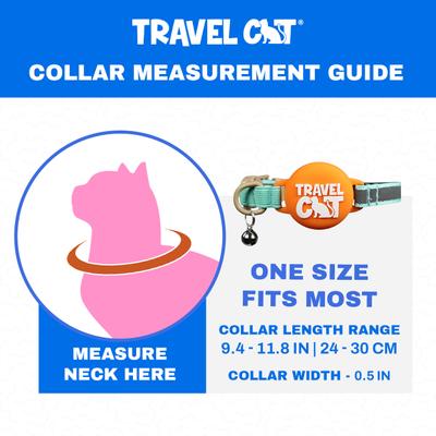 Show full view: Travel Cat AirTag Holder Nylon Reflective Breakaway with Bell Cat Collar, 9 to 12-in neck, 1/2-in wide, Earth slide 6 of 6
